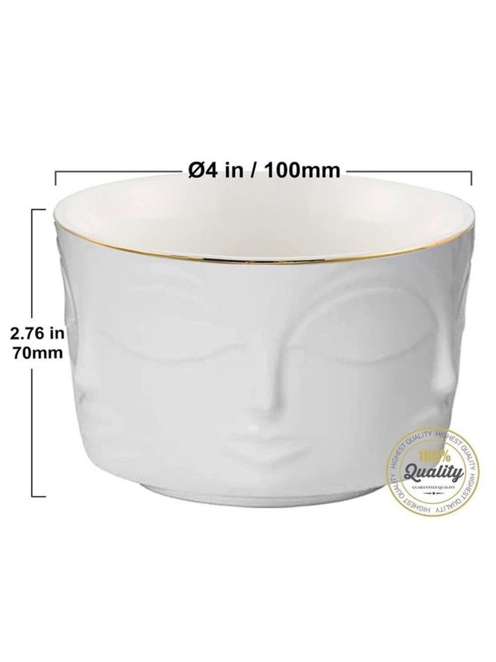 Set of 4 Stunning Face Pot Indoor Planter - Picture 4 of 4